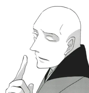 🤫 Glatze, Person, Finger, Denken, Skizze telegram sticker