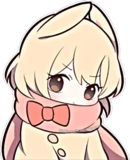 👀 Cartoon, Niedlich, Anime, Kawaii, Hase, Schal telegram sticker