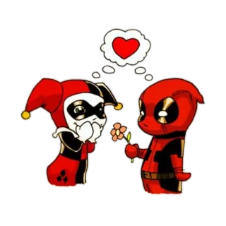 ❤️ Harley Quinn Harley Quinn, Deadpool, comic book characters, love, fan art, valentines day telegram sticker
