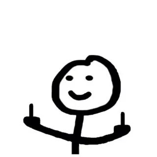 🖕 막대기 인간, 가운데 손가락, 모욕적인, 제스처 telegram sticker