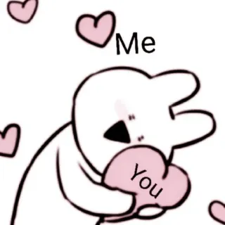 💗 Me You corazón, amor, dibujos animados, lindo, relación, San Valentín telegram sticker