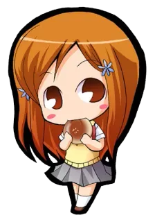 😋 Аниме, Чиби, Девочка, Школьная форма, Еда telegram sticker