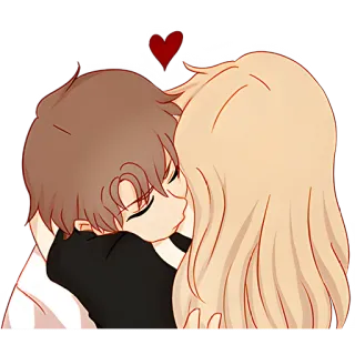😘 поцелуй, любовь, пара, романтика, привязанность, мультфильм, объятие telegram sticker