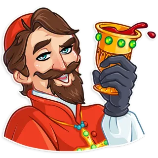 🥴 karakter, pria, cangkir, anggur, cairan, jubah telegram sticker