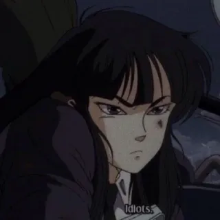 🖤 Idiots Anime, Ragazza, Idioti, Arrabbiato telegram sticker