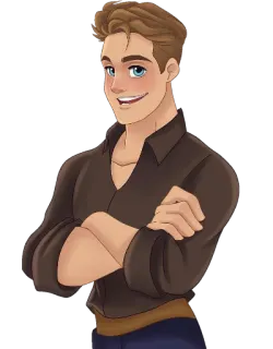 😍 мультик, мужчина, мужской, улыбающийся, портрет, анимация, персонаж telegram sticker