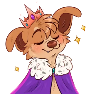 🐶 chien, animal, couronne, roi, royal, mignon, poilu telegram sticker