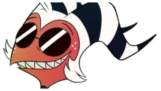 😎 Moxxie Helluva Boss мультфильм, Helluva Boss, Мокси, бес, солнцезащитные очки telegram sticker