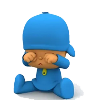 😭 Pocoyo Pocoyo, Cartoon, weinen, traurig, verärgert, Figur telegram sticker