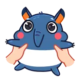 🤪 kreskówka, zwierzę, słodki, niebieski, słoń telegram sticker