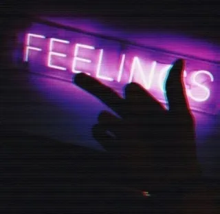 💜 FEELINGS gefühle, neonreklame, mittelfinger, beleidigend, lila, stimmung, emotion telegram sticker