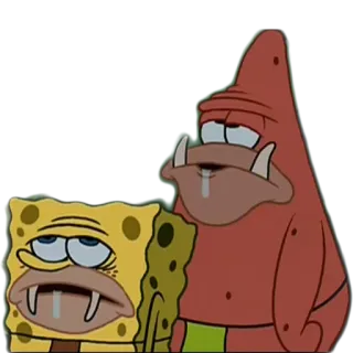 😨 Spongebob spongebob, patrick, cartoon, nickelodeon, meme whatsapp sticker