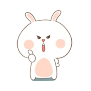 👍 rabbit, bunny, animal, cute, cartoon, illustration whatsapp sticker