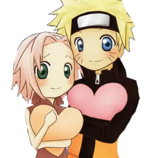 ❤ Naruto Uzumaki Naruto anime, cartoon, cute, love, heart, couple telegram sticker