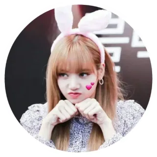 ❤️ Lisa kpop, lisa, blackpink, królik, serca telegram sticker