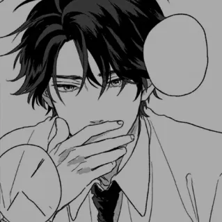 ⚓️ anime, manga, man, portrait, black and white telegram sticker