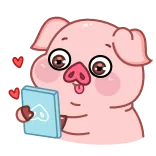 ❤️ pig, cartoon, animal, cute, heart, sticker telegram sticker