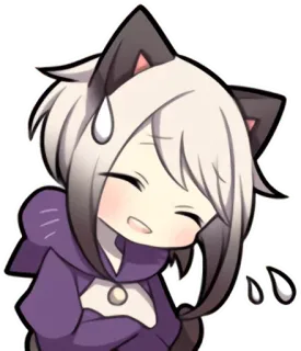 😅 animé, fille chat, transpiration, gêné(e), mignon, dessin animé, kawaii whatsapp sticker