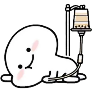 💉 sticker, cute, bubble tea, IV drip, character, white telegram sticker