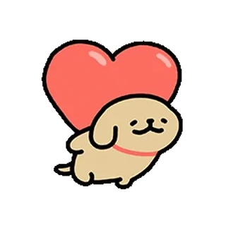 😊 dog, heart, cute, puppy, animal, cartoon telegram sticker