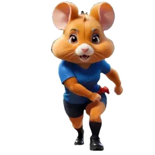 🏃‍♀️ cartoon, mouse, running, athlete, character, sports telegram sticker