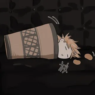 🐾 放 Anime, Desenho animado, Personagem, Copo, Outono, Sono telegram sticker