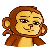 😛 aap, dier, primaat, schattig, cartoon telegram sticker