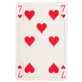 ♥️ Spielkarte, Herz Sieben, Kartenspiel, Herz, Rote Herzen, Spiel whatsapp sticker