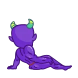 😘 demone, diavolo, viola, mostro, creatura, cartone animato telegram sticker