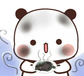 🦋 Panda, Essen, Süß, Cartoon, Niedlich, Tier telegram sticker