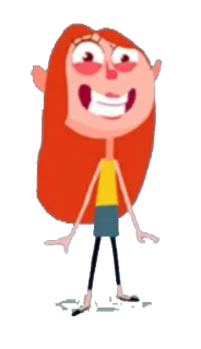 😜 Cartoon, Meisje, Personage, Rood haar, Lachend telegram sticker