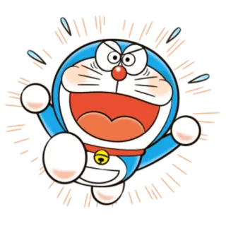 😄 Doraemon Дораэмон, кот робот, мультфильм, аниме, манга, злой, восклицание telegram sticker
