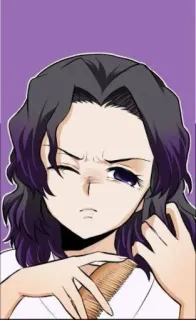 🖤 Kanae Kocho Demon Slayer Канаэ, Клинок, рассекающий демонов, Аниме, Персонаж, Фиолетовый, Наклейка, Кочо whatsapp sticker