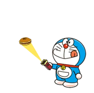 😋 Doraemon カートゥーン, ロボット猫, アニメ, ドーナツ, 懐中電灯 whatsapp sticker