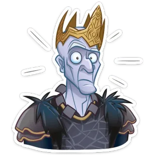 😳 dibujos animados, personaje, corona, pegatina telegram sticker