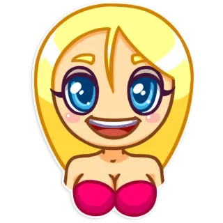 😀 cartoon, blonde, female, woman, girl, sticker telegram sticker
