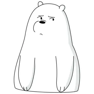 🙁 Ice Bear We Bare Bears urso, urso polar, desenho animado, animal, branco, personagem telegram sticker