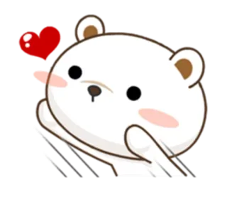 😘 lindo, oso, corazón, dibujos animados, amor, animal, pegatina telegram sticker