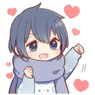 🌟 Anime, Chibi, Słodki, Serce, Kawaii, Kreskówka telegram sticker