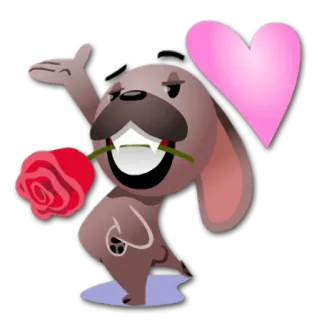 🌹 Hund, Liebe, Herz, Rose, Valentinstag, süß, Tier telegram sticker