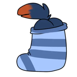 🙈 calcetín, rayado, azul, dibujos animados, lindo, divertido, arte digital telegram sticker