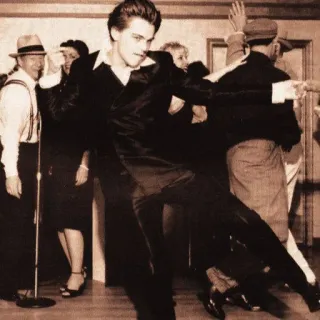 🌻 Leonardo DiCaprio man, suit, dancing, party, actor, celebrity telegram sticker