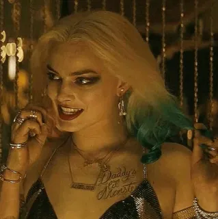 😈 Harley Quinn Suicide Squad Daddy's Lil Monster Harley Quinn, DC Comics, villano, Escuadrón Suicida, antihéroe, Margot Robbie telegram sticker