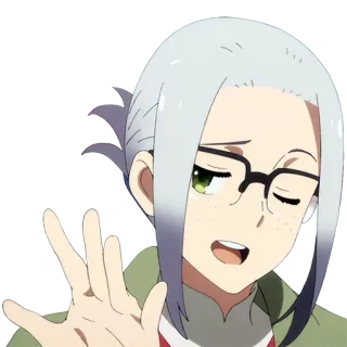 😉 Anime, Donna, Occhiali, Personaggio telegram sticker