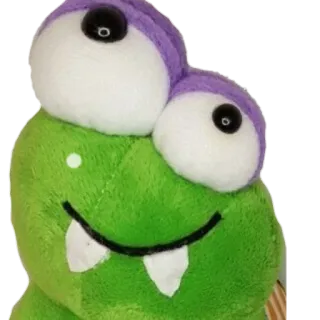 🤪 stuffed animal, toy, plush, green, purple, monster telegram sticker
