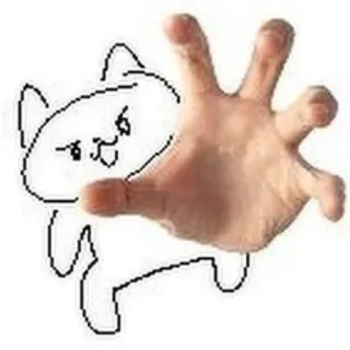 🖐️ mèo, tay, vẽ, hài hước, meme, động vật telegram sticker