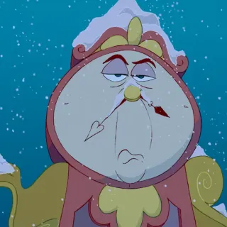 🥀 Cogsworth Beauty and the Beast disney, cogsworth, clock, beauty and the beast, cartoon telegram sticker