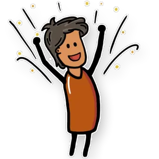 🤗 feier, party, fröhlich, glücklich, aufgeregt, person, cartoon telegram sticker
