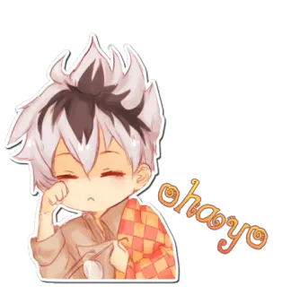 😓 ohayo Anime, Manga, Lindo, Chibi, Ohayo, Saludo telegram sticker