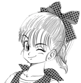 😉 anime, manga, girl, wink, polka dots, cartoon, illustration telegram sticker